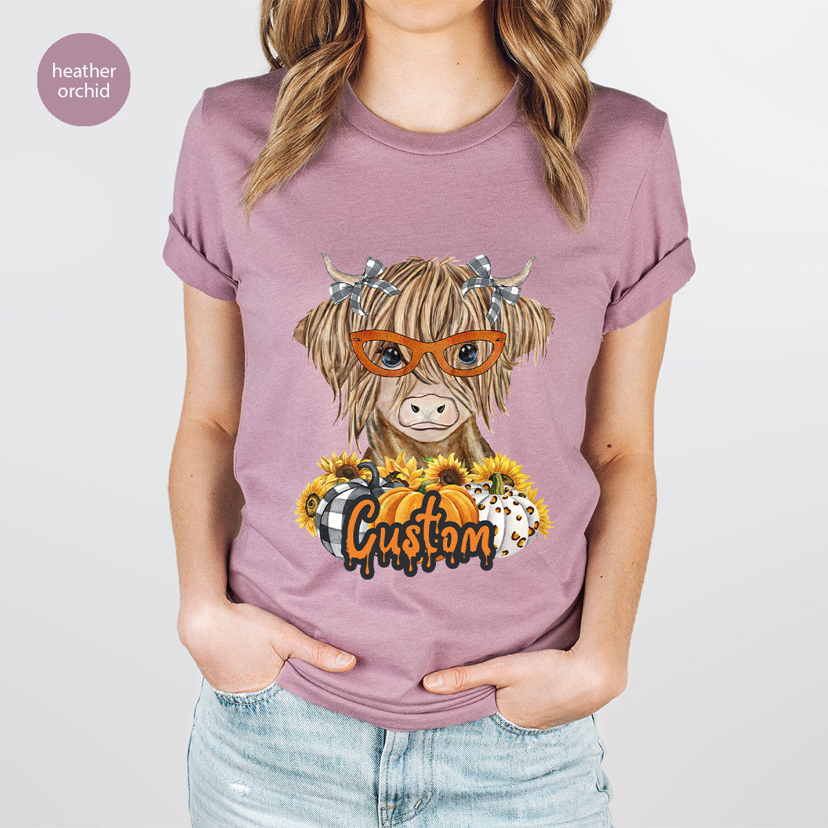 Custom Cow Shirt, Fall Graphic Tees, Personalized Farmer product image 90