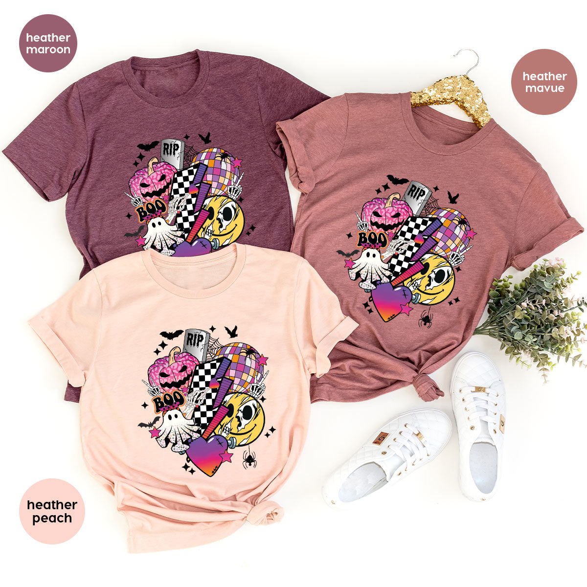 Retro Halloween Shirt, Spooky Pumpkin Cool Checkered Outfit product image 91