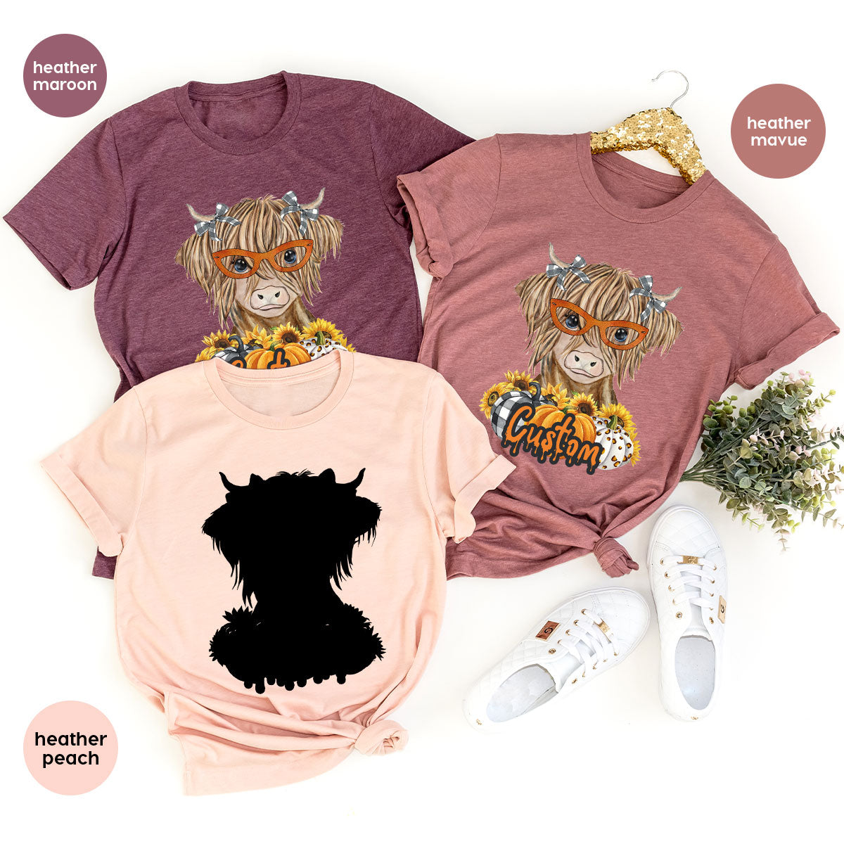 Custom Cow Shirt, Fall Graphic Tees, Personalized Farmer product image 92