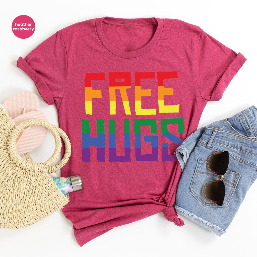 Cute LGBT Shirt, Free Hugs T-Shirt, Lovely Pride for product image 46