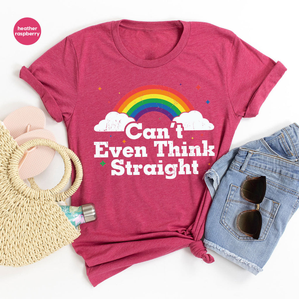 Can I Even Think Straight Shirt, Rainbow T-Shirt, LGBT product image 48