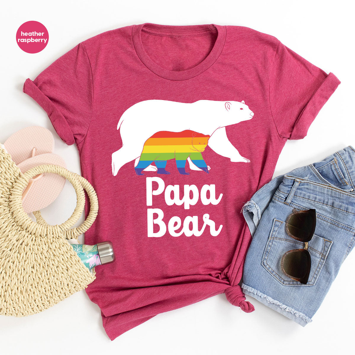 Papa Bear Shirt, T-Shirt, LGBT Rainbow Tee product image 44