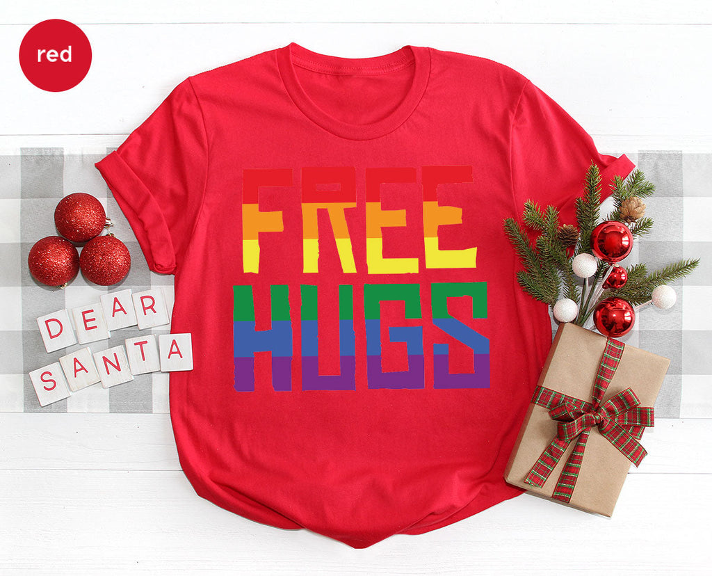 Cute LGBT Shirt, Free Hugs T-Shirt, Lovely Pride for product image 47
