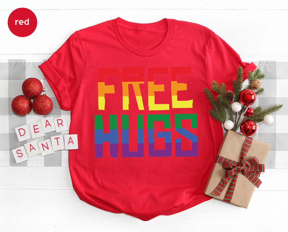 Cute LGBT Shirt, Free Hugs T-Shirt, Lovely Pride for product image 47