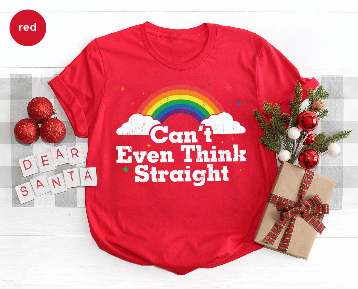Can I Even Think Straight Shirt, Rainbow T-Shirt, LGBT product image 49