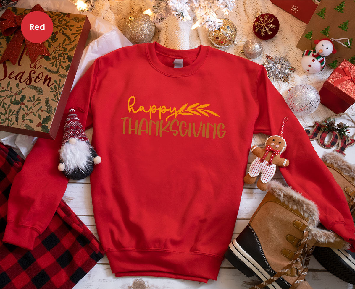 Happy Thanksgiving Shirt, Fall Crewneck Sweatshirt, Family product image 49