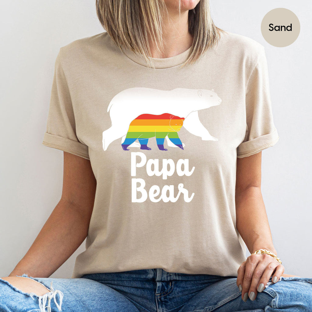 Papa Bear Shirt, T-Shirt, LGBT Rainbow Tee product image 46