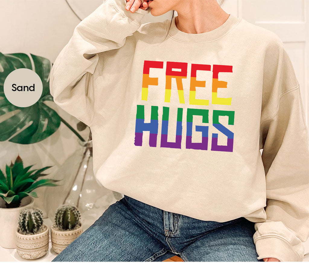 Cute LGBT Shirt, Free Hugs T-Shirt, Lovely Pride for product image 49