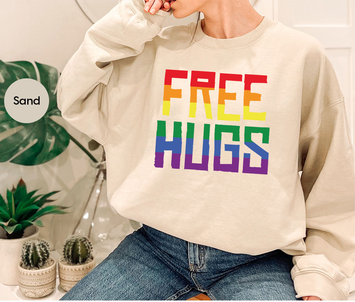 Cute LGBT Shirt, Free Hugs T-Shirt, Lovely Pride for product image 49