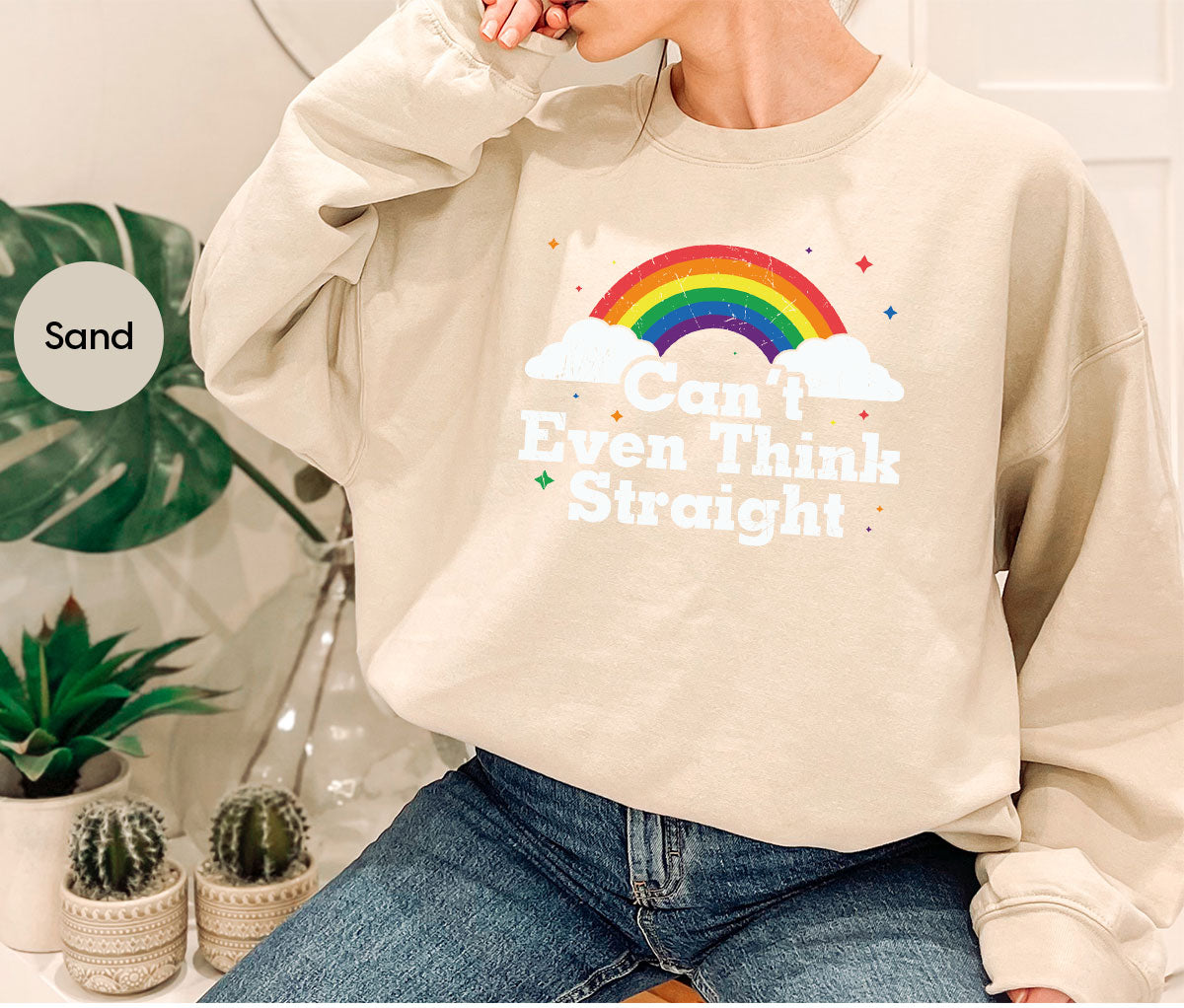 Can I Even Think Straight Shirt, Rainbow T-Shirt, LGBT product image 51