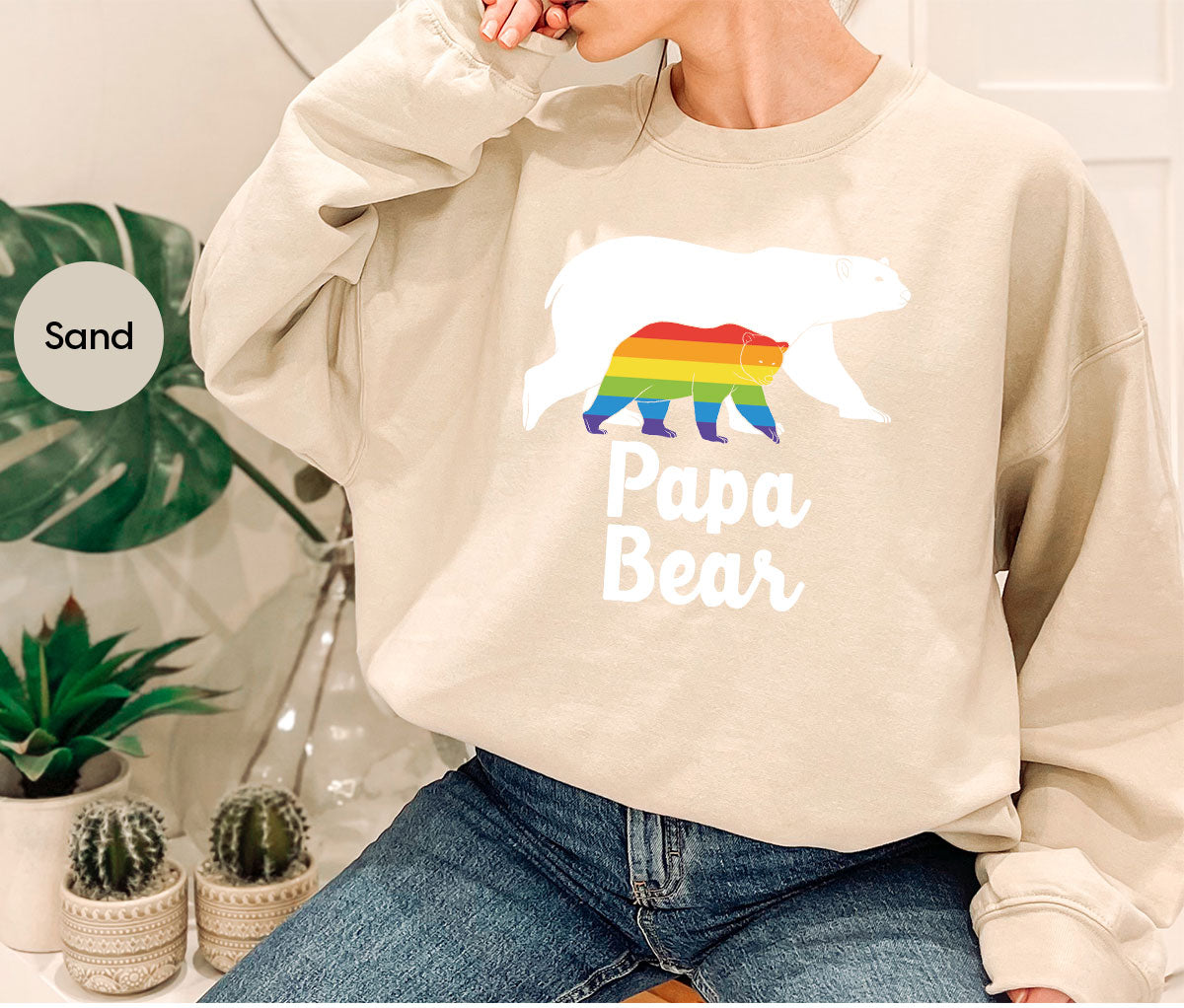 Papa Bear Shirt, T-Shirt, LGBT Rainbow Tee product image 47