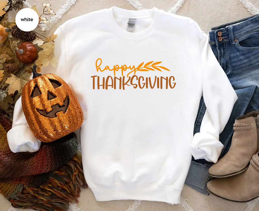 Happy Thanksgiving Shirt, Fall Crewneck Sweatshirt, Family product image 58
