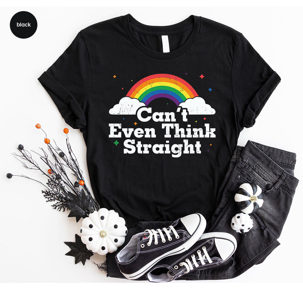 Can I Even Think Straight Shirt, Rainbow T-Shirt, LGBT product image 25