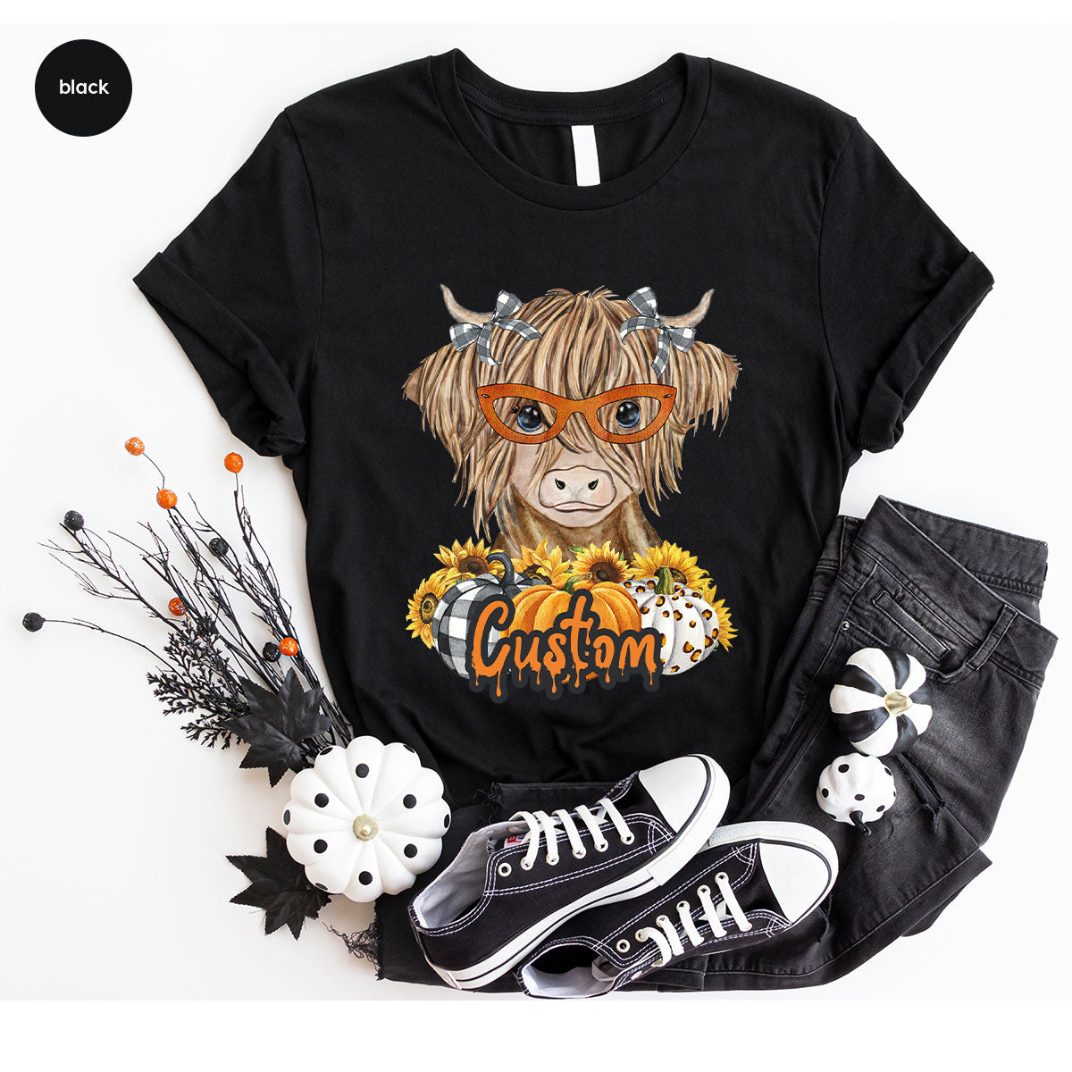 Custom Cow Shirt, Fall Graphic Tees, Personalized Farmer product image 60