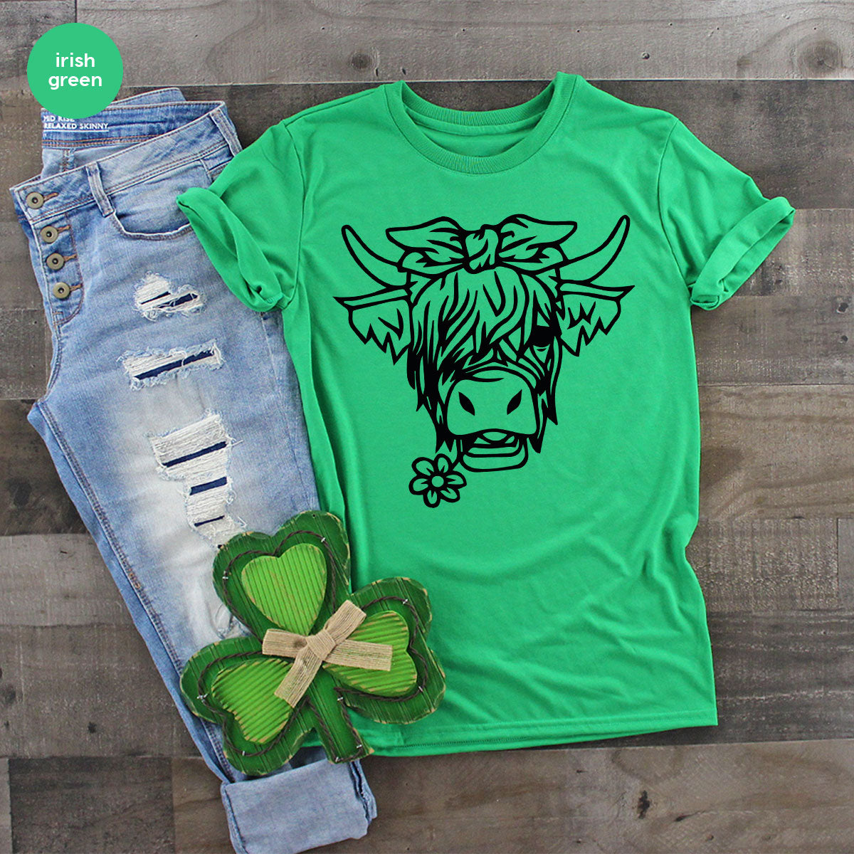 Cool Bull Shirt, With Flower T-Shirt, Funny product image 9