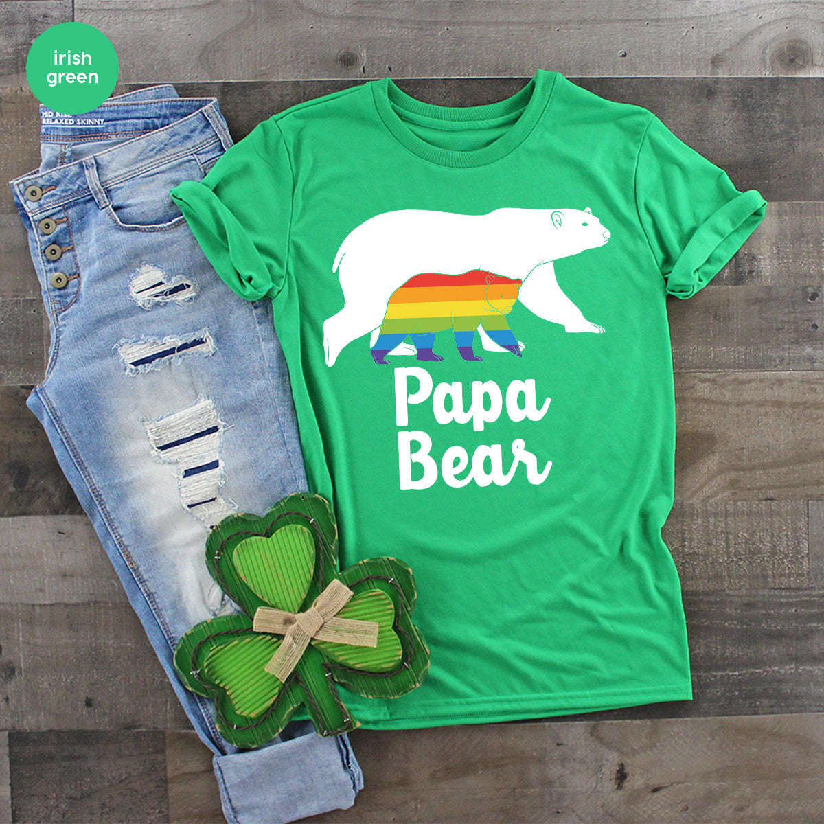 Papa Bear Shirt, T-Shirt, LGBT Rainbow Tee product image 35