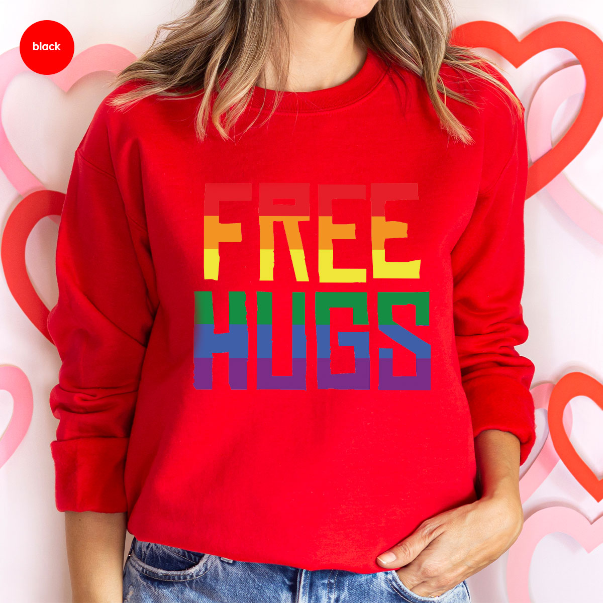 Cute LGBT Shirt, Free Hugs T-Shirt, Lovely Pride for product image 50