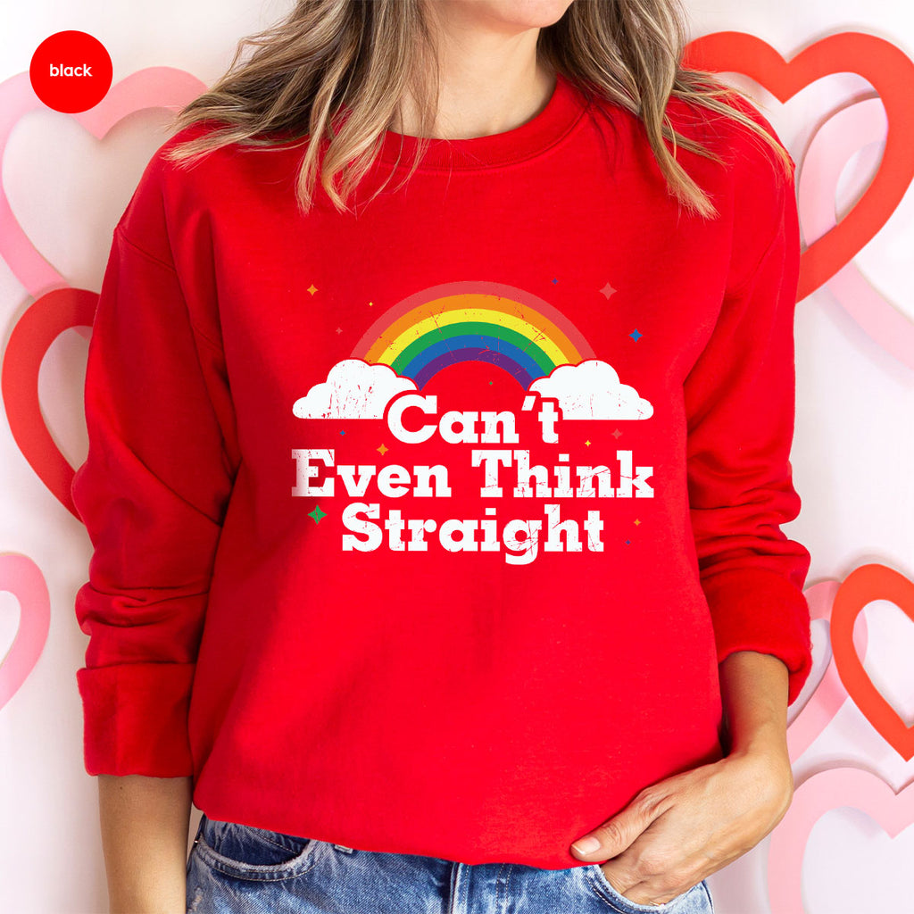 Can I Even Think Straight Shirt, Rainbow T-Shirt, LGBT product image 52