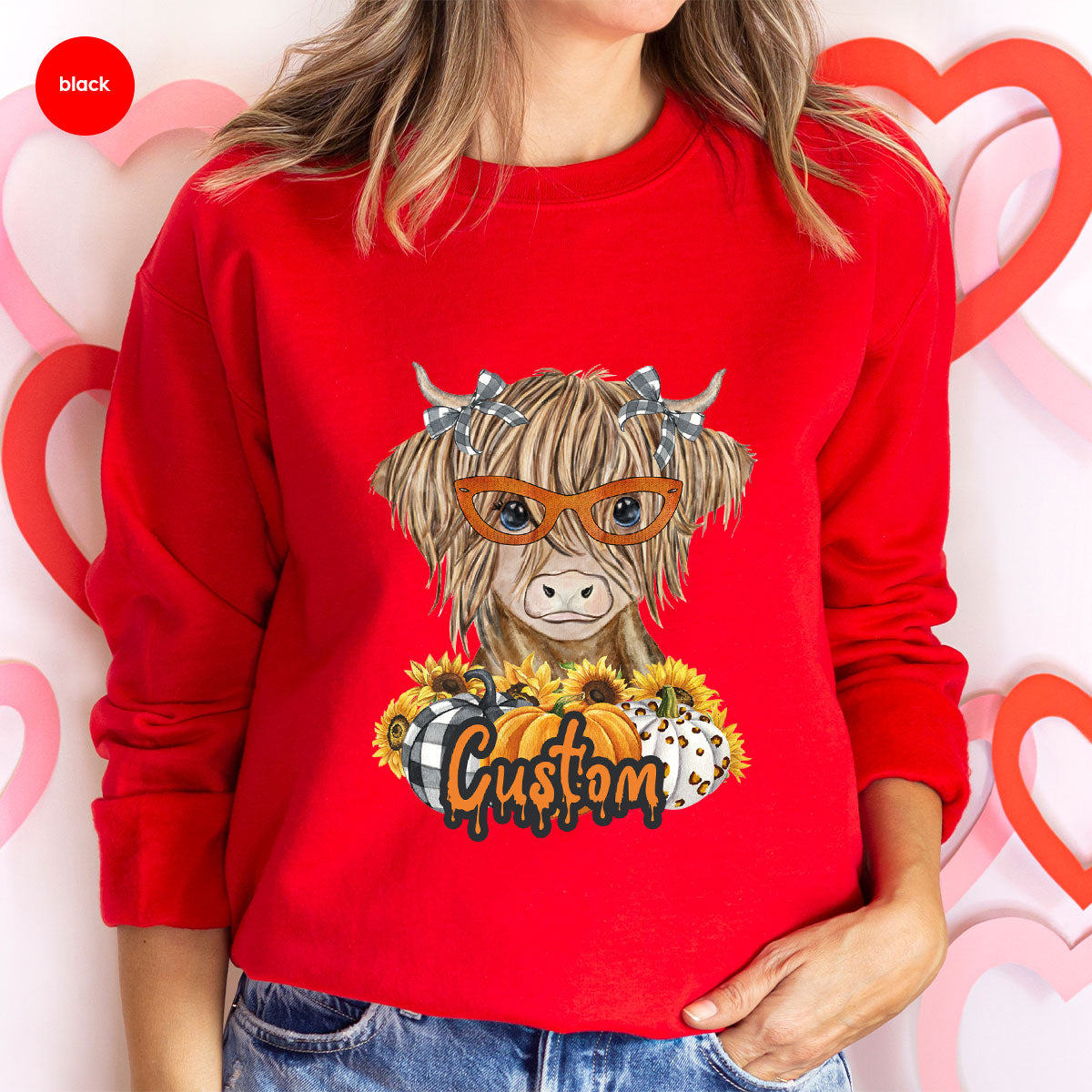 Custom Cow Shirt, Fall Graphic Tees, Personalized Farmer product image 98