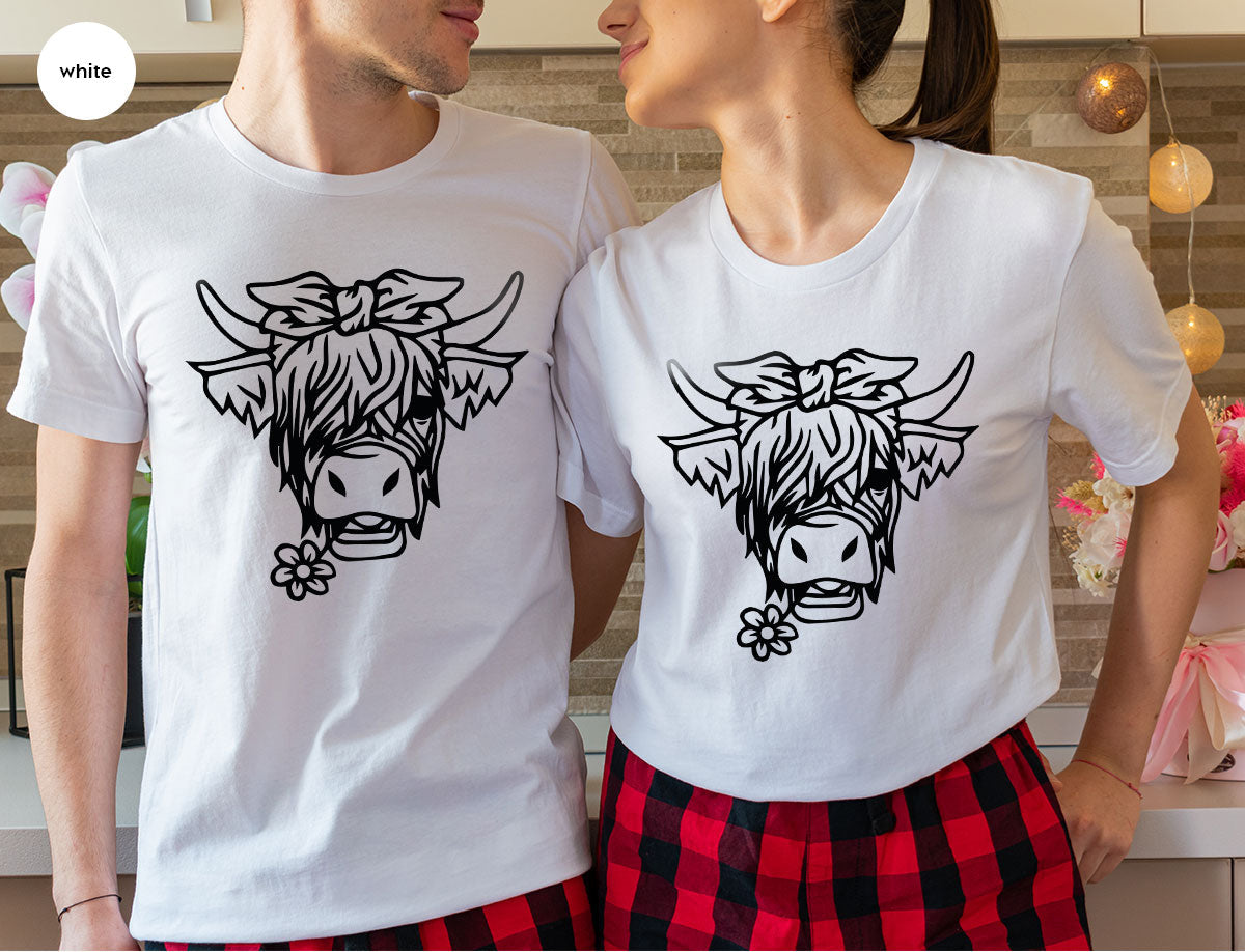 Cool Bull Shirt, With Flower T-Shirt, Funny product image 11