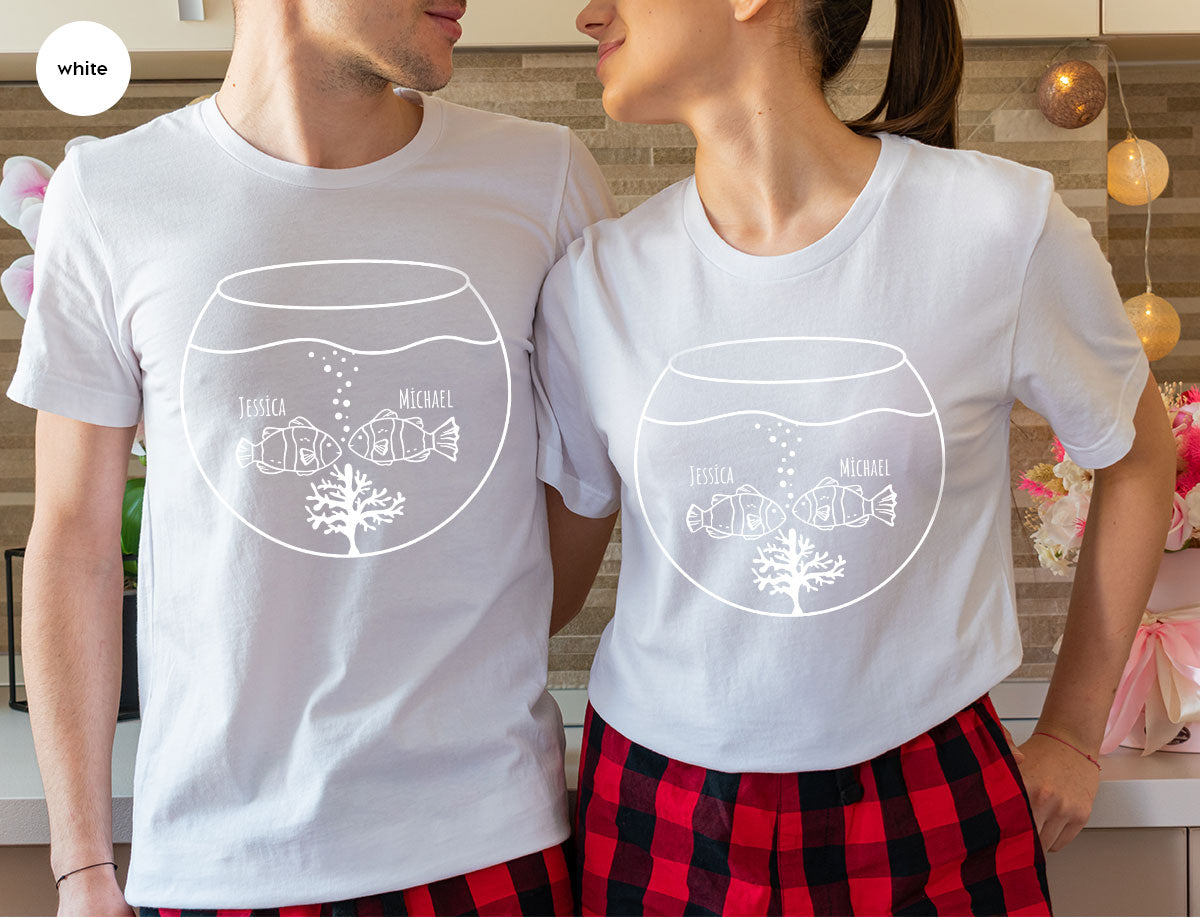 Fish Couple Shirt, Custom Name on T-Shirt, Gift for Couples product image 52