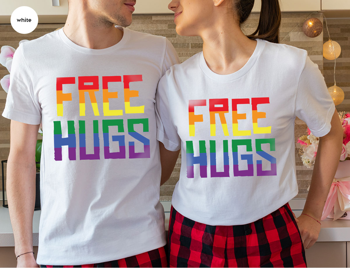 Cute LGBT Shirt, Free Hugs T-Shirt, Lovely Pride for product image 51