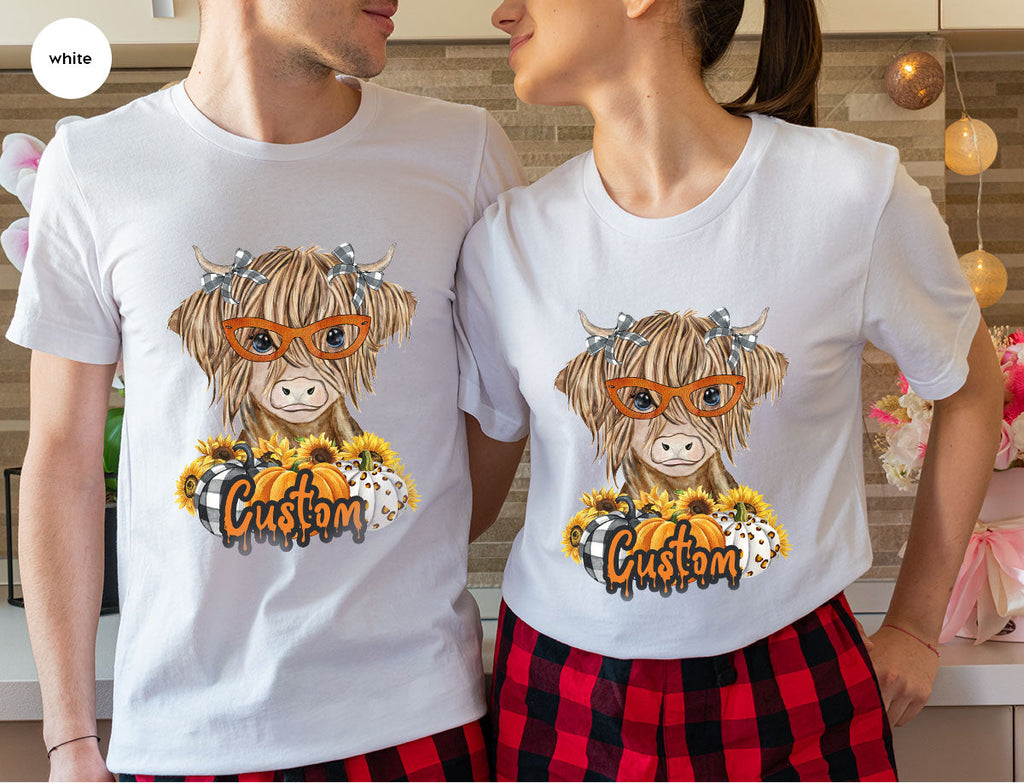 Custom Cow Shirt, Fall Graphic Tees, Personalized Farmer product image 99