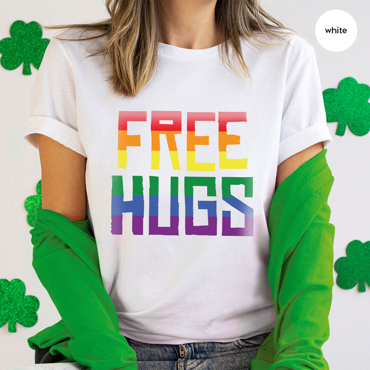 Cute LGBT Shirt, Free Hugs T-Shirt, Lovely Pride for product image 52