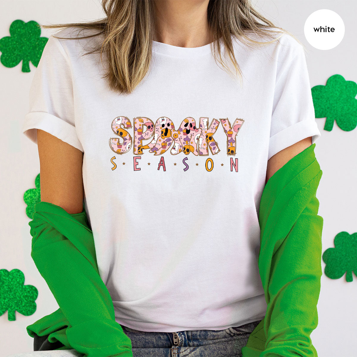 Ghost Graphic Tees, Cute Kid Halloween Shirt, Spooky product image 113