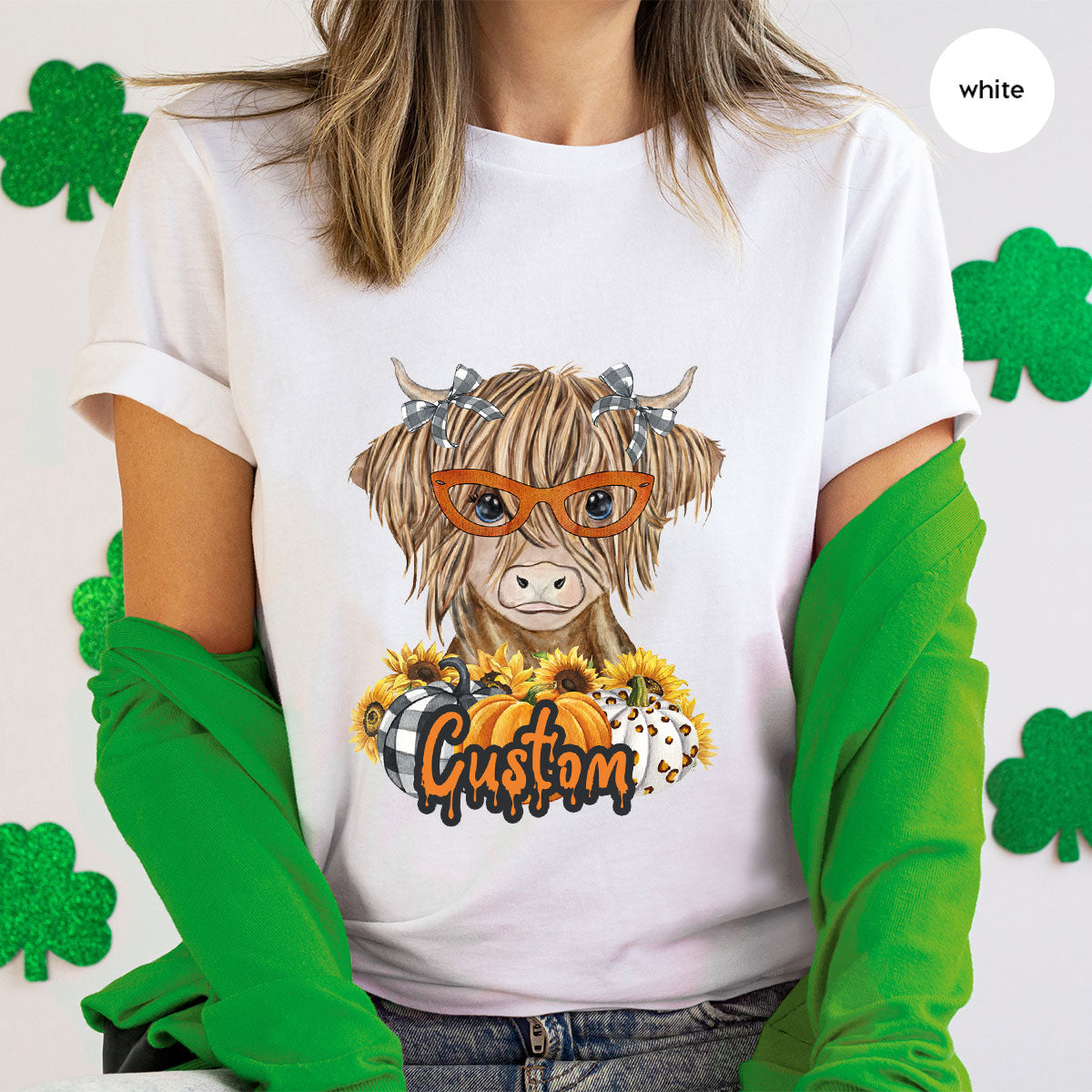 Custom Cow Shirt, Fall Graphic Tees, Personalized Farmer product image 100