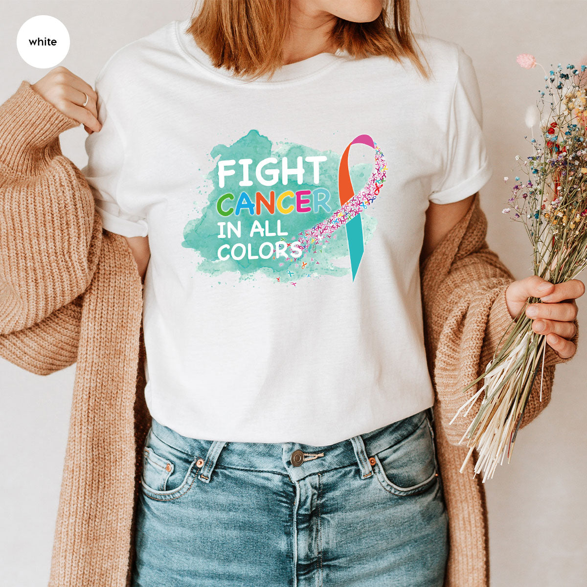 Fight Against Cancer Shirt, Warrior T-Shirt, With All Colors product image 46