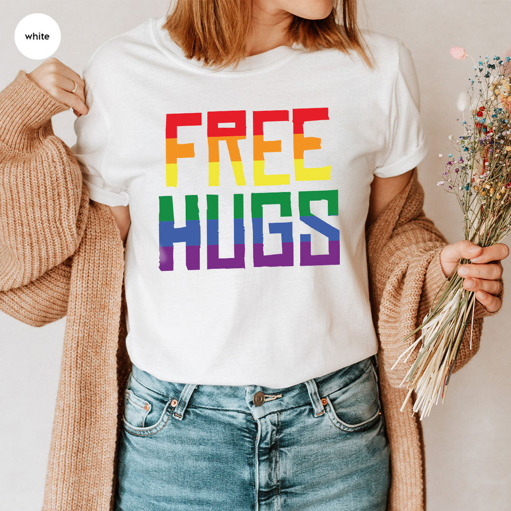 Cute LGBT Shirt, Free Hugs T-Shirt, Lovely Pride for product image 53