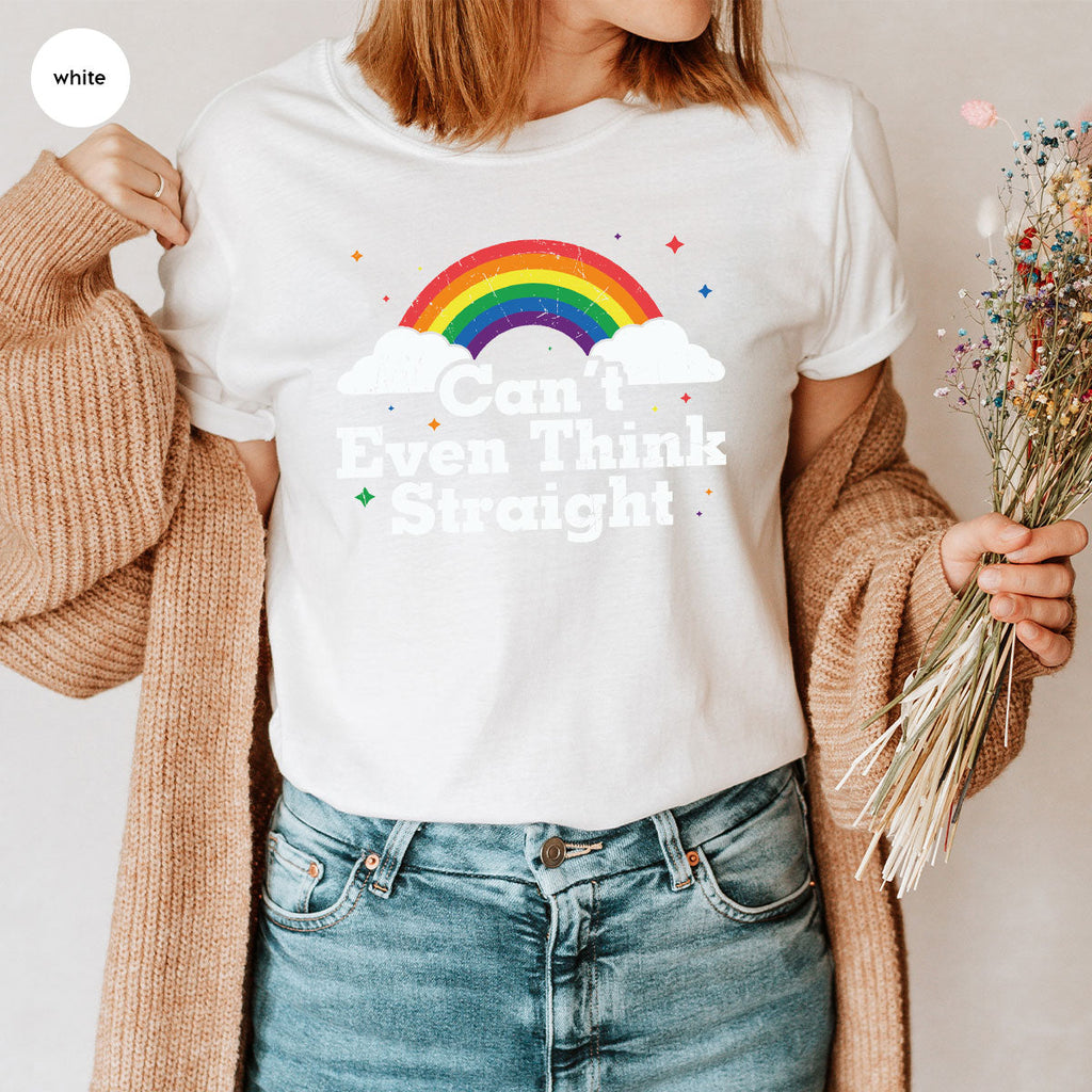 Can I Even Think Straight Shirt, Rainbow T-Shirt, LGBT product image 55