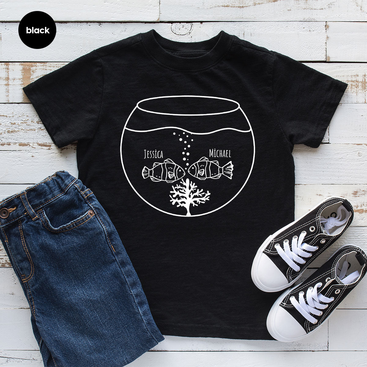 Fish Couple Shirt, Custom Name on T-Shirt, Gift for Couples product image 26