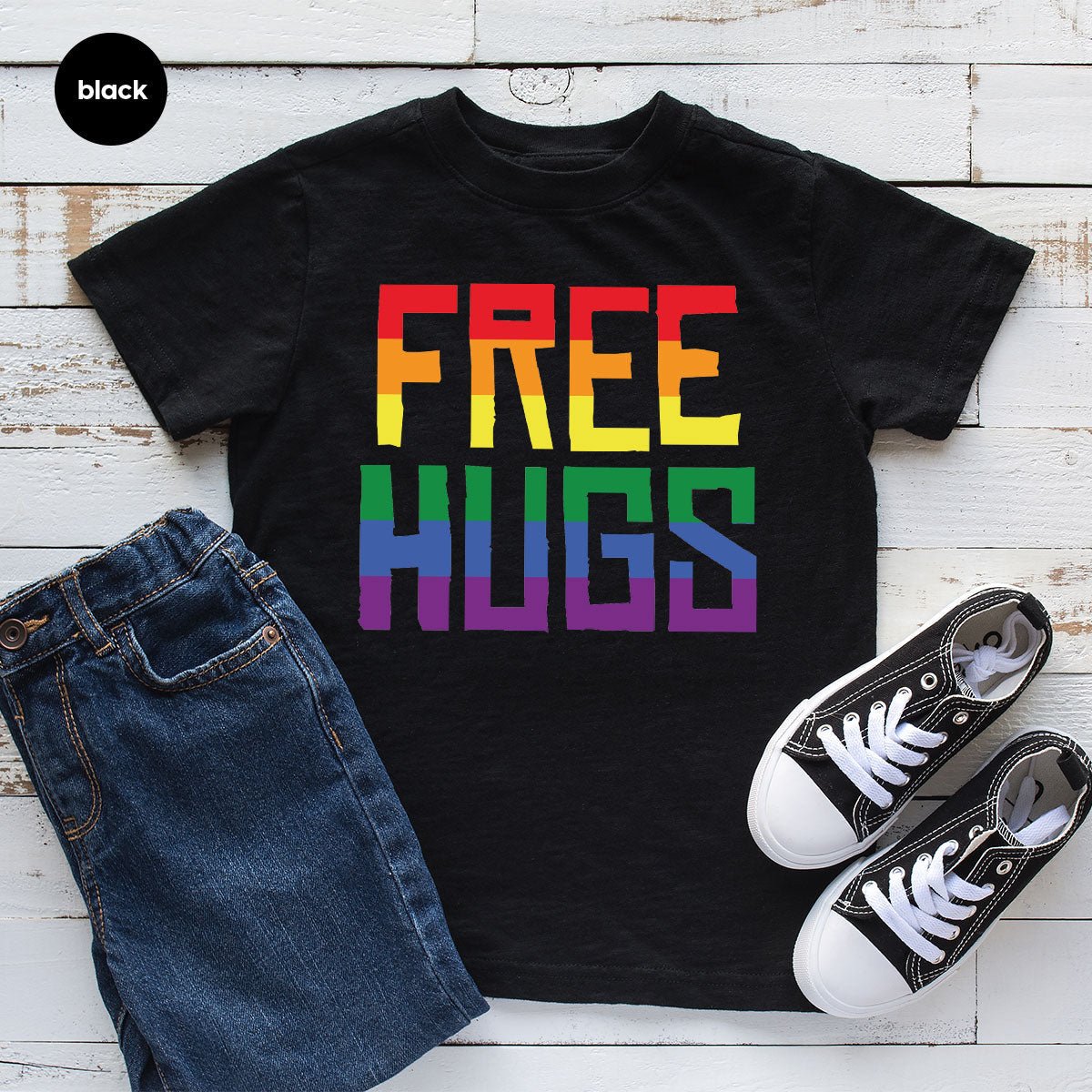 Cute LGBT Shirt, Free Hugs T-Shirt, Lovely Pride for product image 27