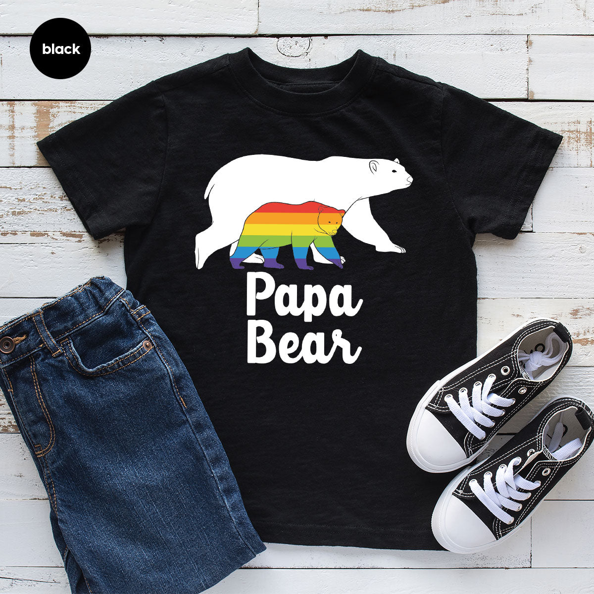 Papa Bear Shirt, T-Shirt, LGBT Rainbow Tee product image 25