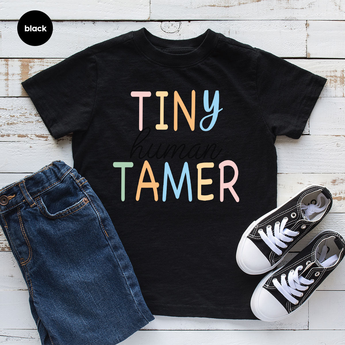Teacher Shirt, Tiny Human Tamer, Kindergarten Preschool product image 100