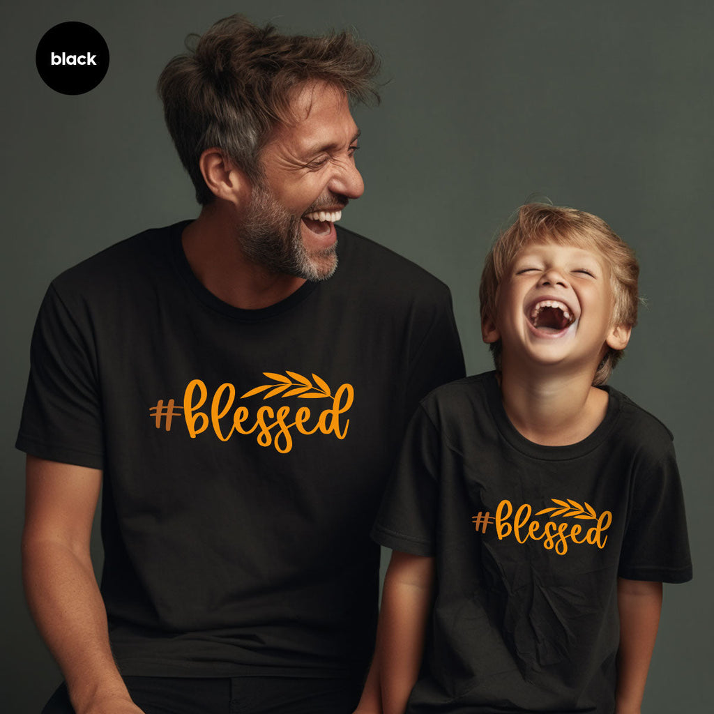 Cute Blessed T-Shirt, Fall Leaves Graphic Tees, Gift for product image 29