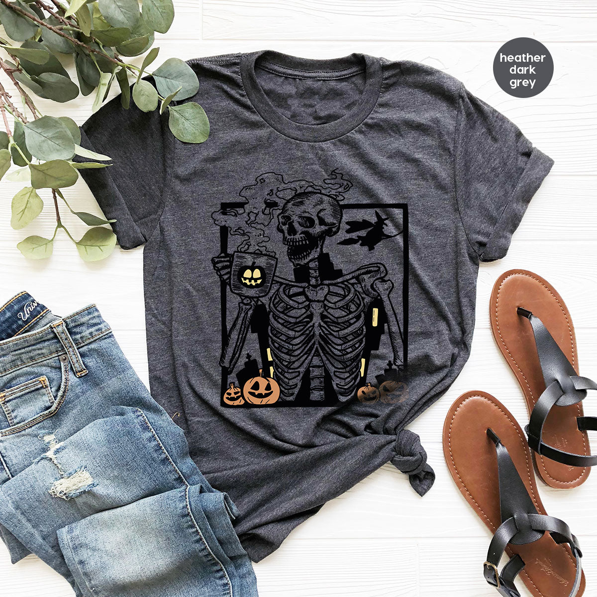 Halloween Skeleton Shirt, Creepy Tee, Funny T-Shirt, Gift product image 1