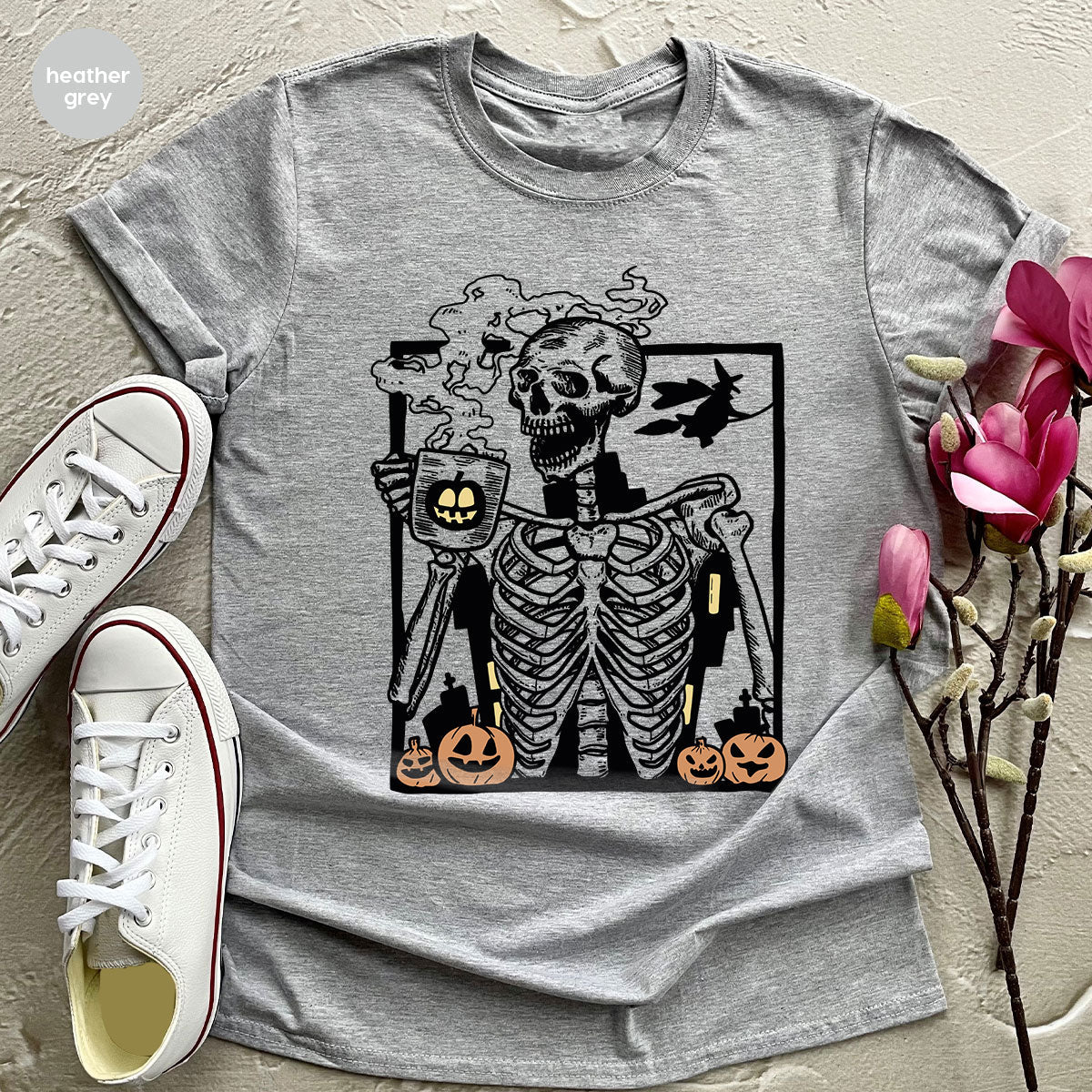 Halloween Skeleton Shirt, Creepy Tee, Funny T-Shirt, Gift product image 4
