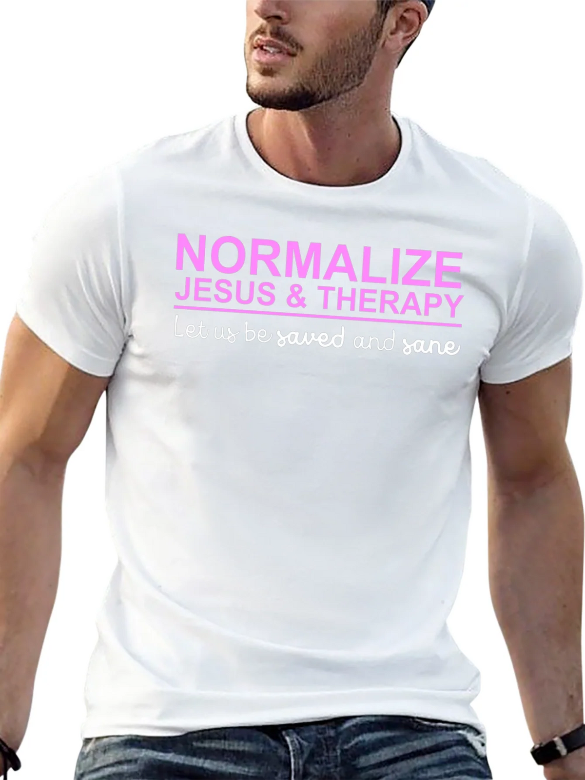 Normalize Jesus & Therapy Black T-Shirt product image 3