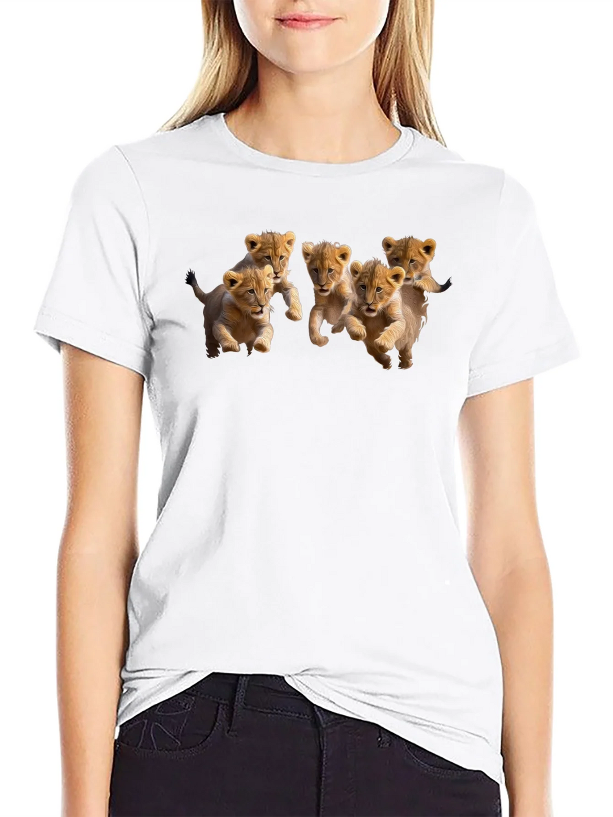 Lion Cub T-Shirt - Black Crew Neck Short Sleeve product image 4