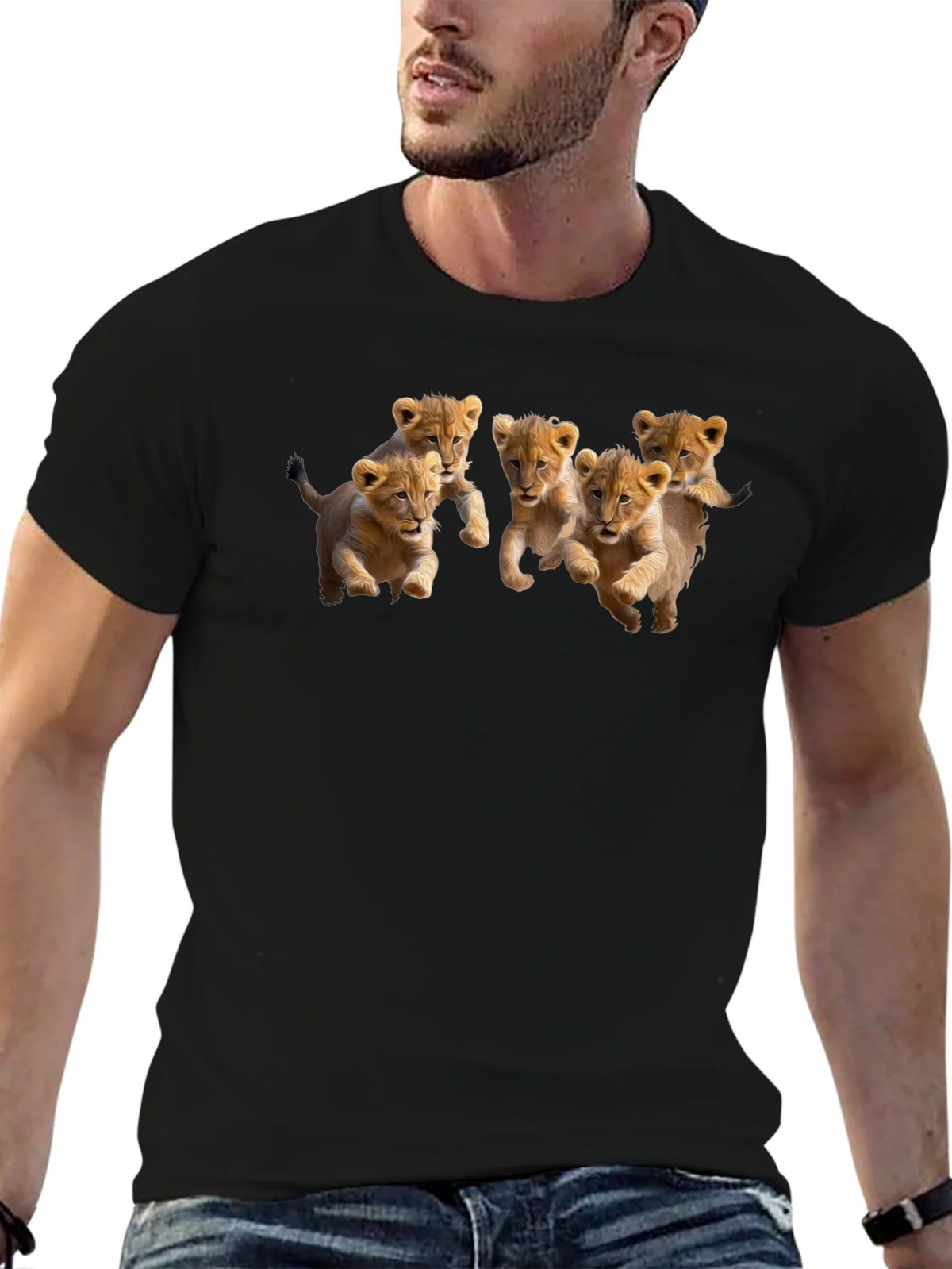 Lion Cub T-Shirt - Black Crew Neck Short Sleeve product image 3