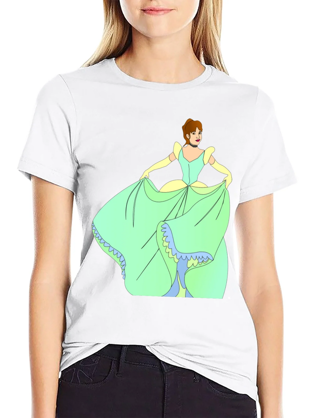 Cinderella Black T-Shirt Cartoon Graphic Tee product image 8
