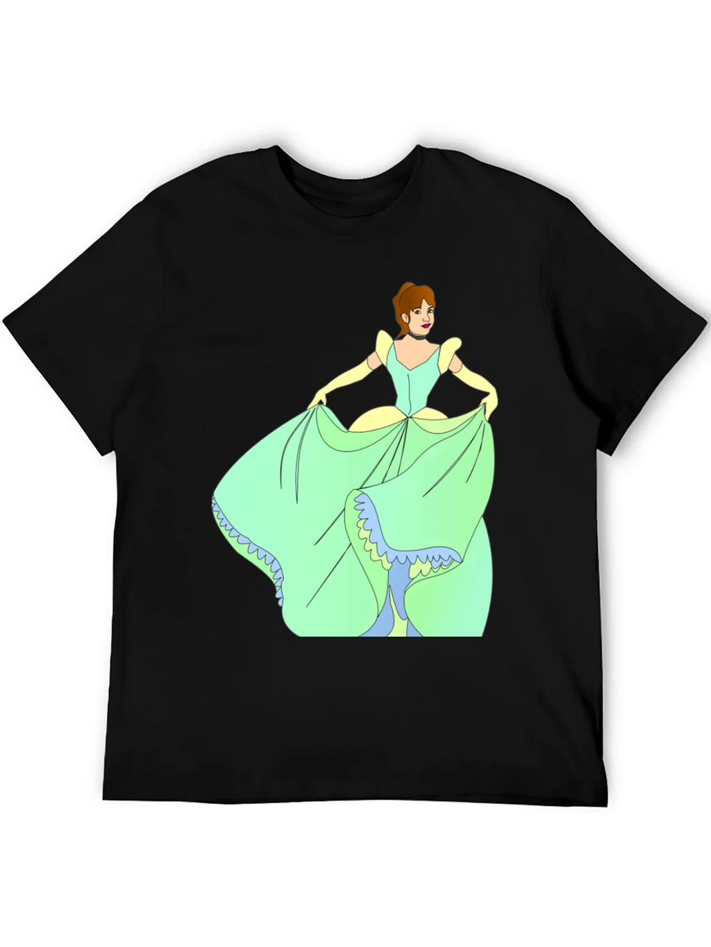 Cinderella Black T-Shirt Cartoon Graphic Tee product image 5