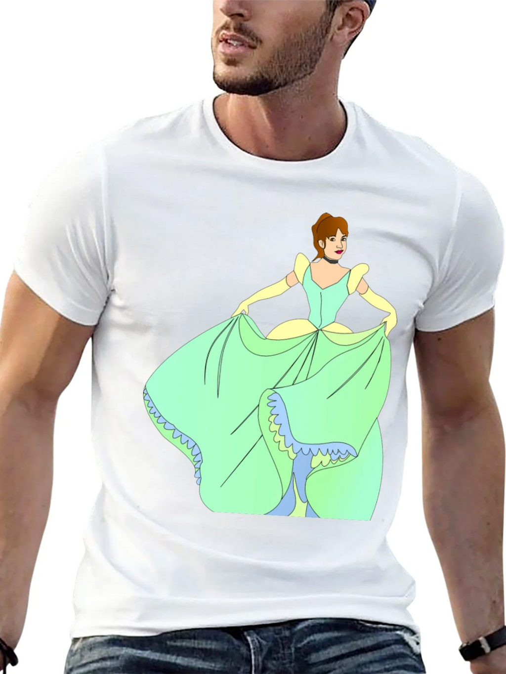 Cinderella Black T-Shirt Cartoon Graphic Tee product image 12
