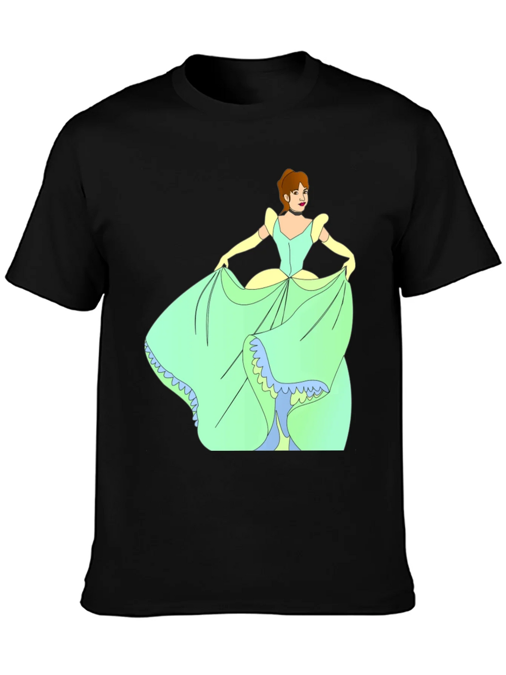 Cinderella Black T-Shirt Cartoon Graphic Tee product image 3