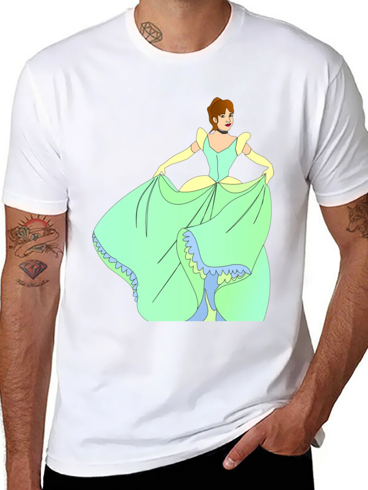 Cinderella Black T-Shirt Cartoon Graphic Tee product image 7
