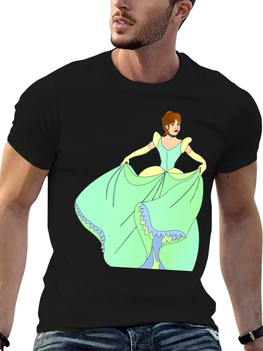 Cinderella Black T-Shirt Cartoon Graphic Tee product image 6