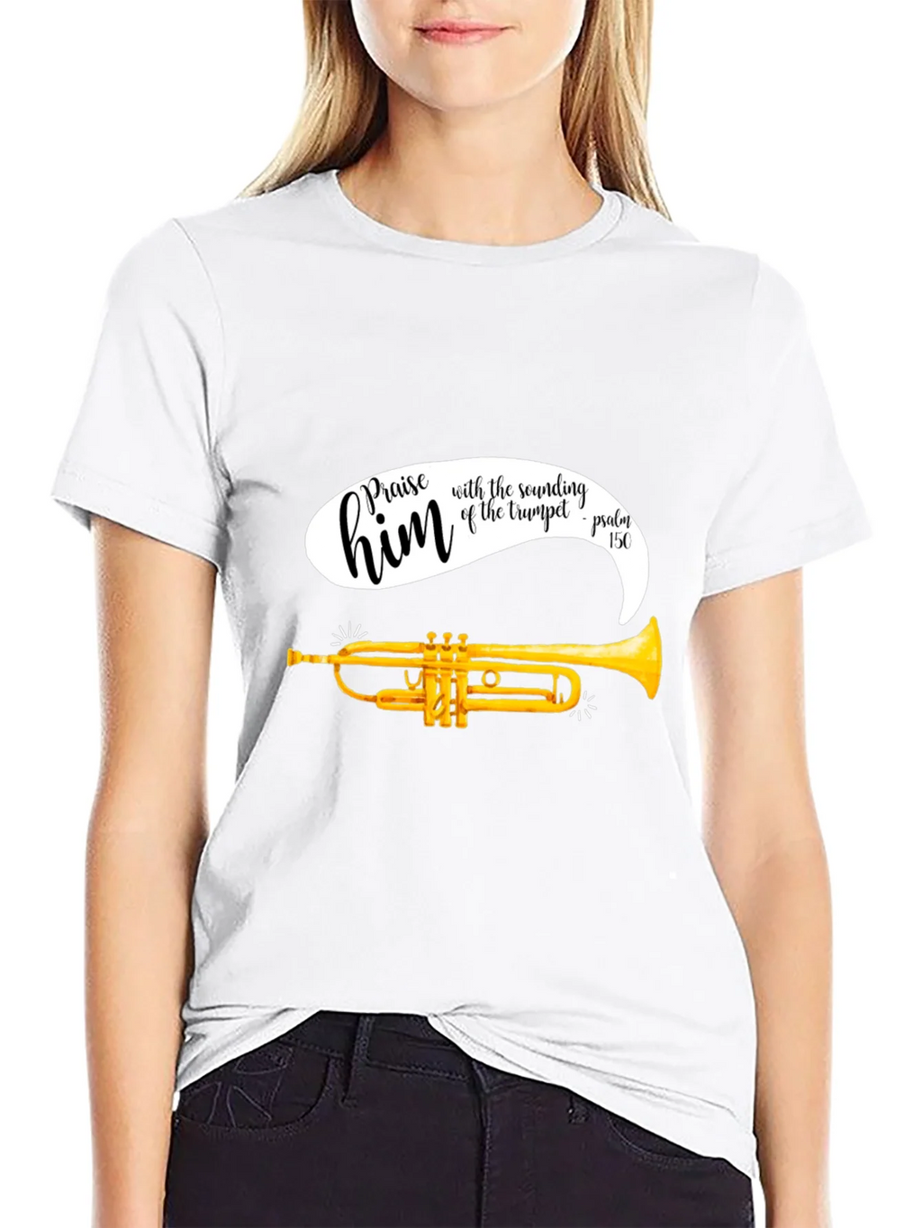 Praise Him Trumpet T-Shirt - Religious Music Tee product image 2